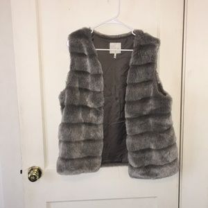 Gray Faux fur vest OPEN TO OFFERS
